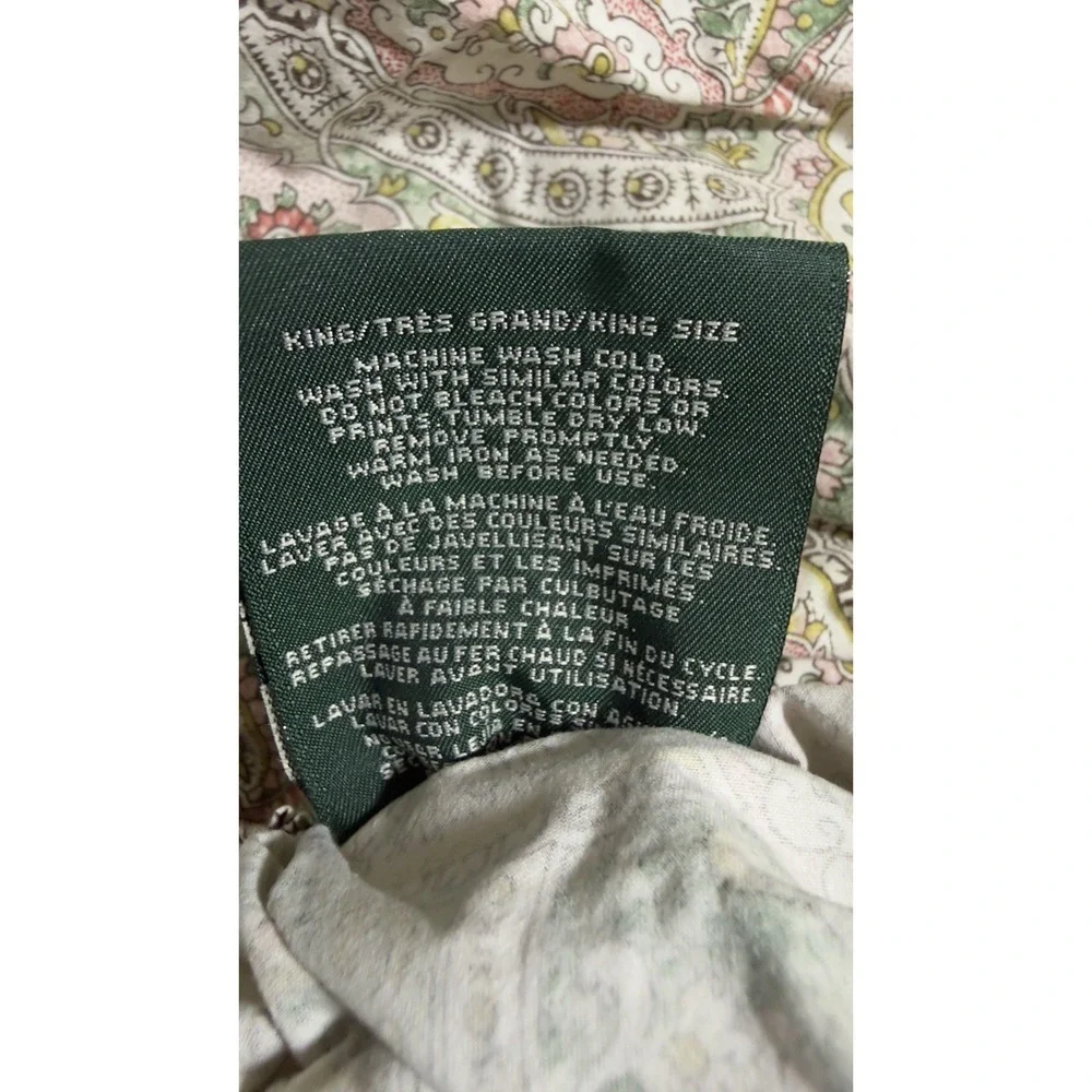 Ralph Lauren Paisley Sheet Set King Sage Floral Shabby Chic 100% Cotton Bahrain